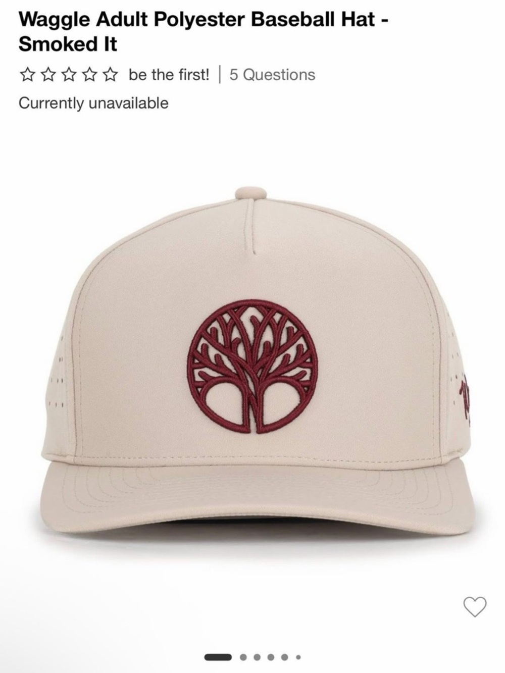 Waggle Adult Polyester Baseball Hat Smoked It Emblem